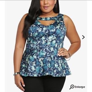 Torrid Sleeveless Floral Peplum